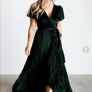 Baltic Born Ribbed Velvet Wrapped Dress